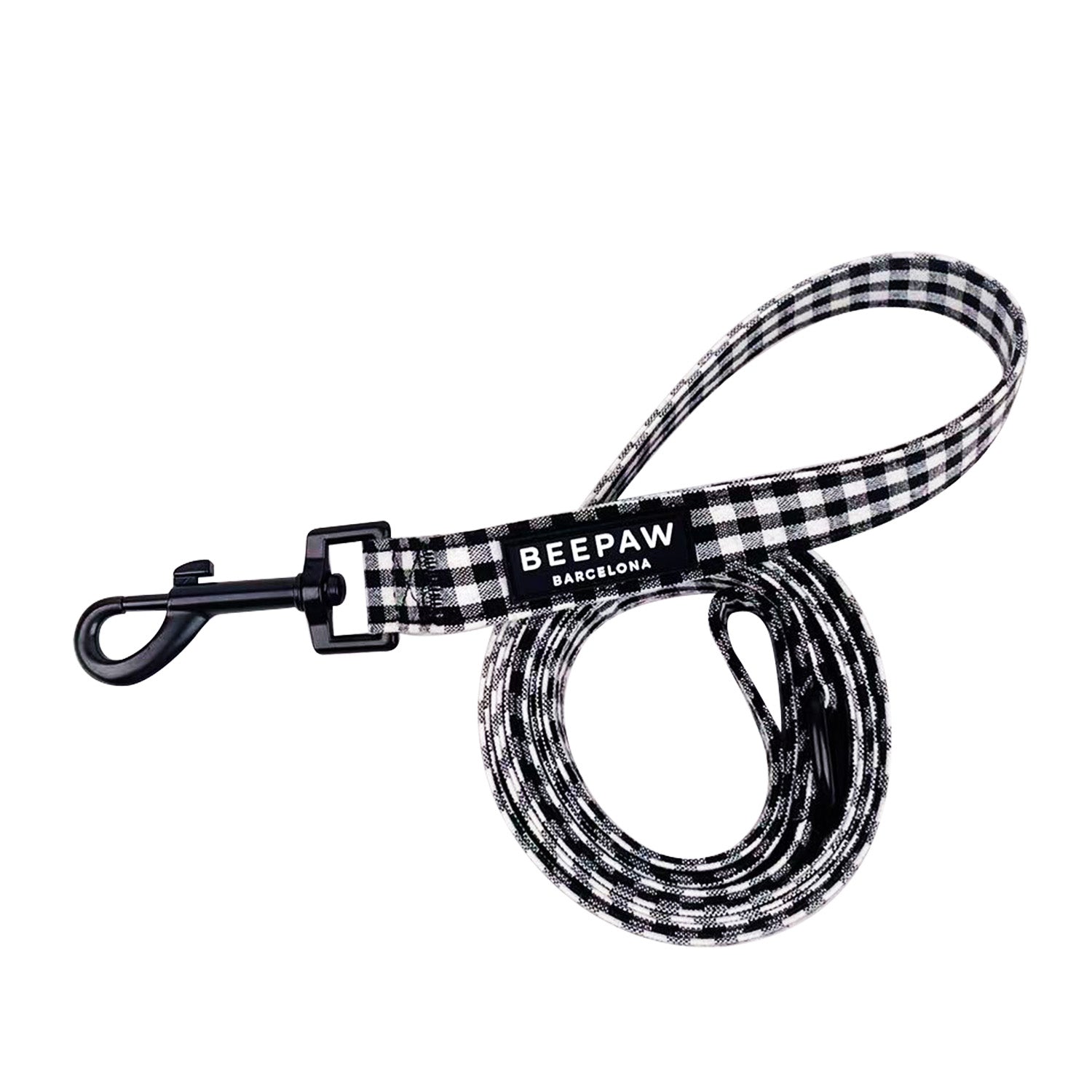 Pack Arnés ajustable, collar y correa - Vichy Negro