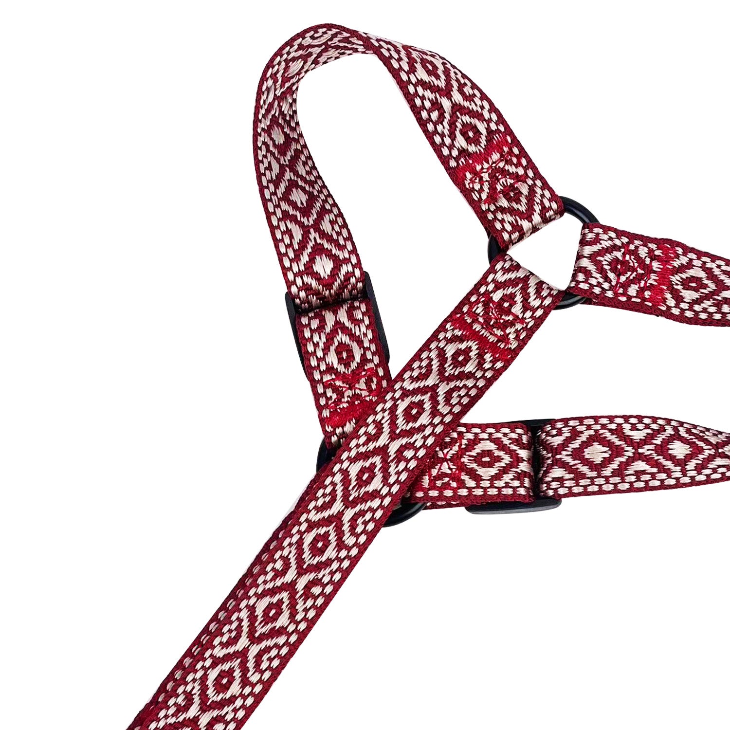 Pack Arnés ajustable, collar y correa - Boho Granate