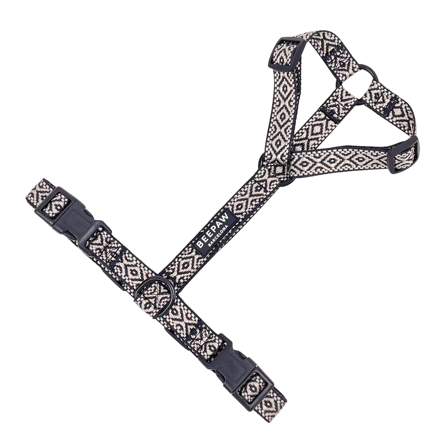 Pack Arnés ajustable, collar y correa - Boho Negro