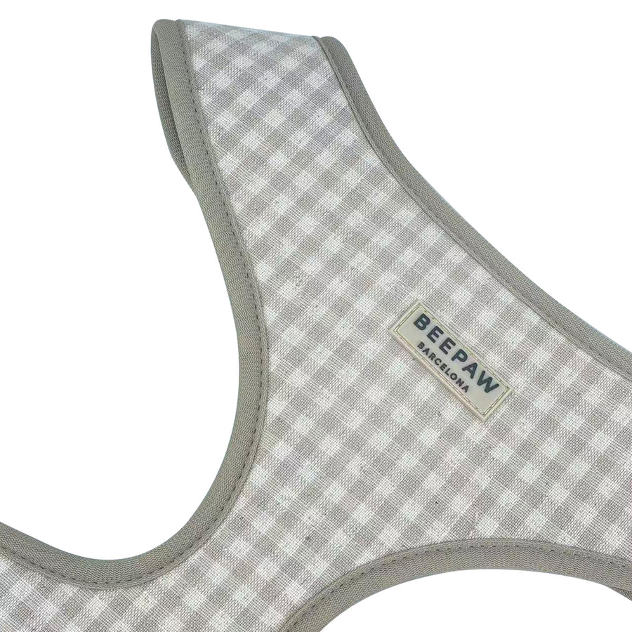 Arnés ajustable para perro Vichy Beige – Beepaw Barcelona