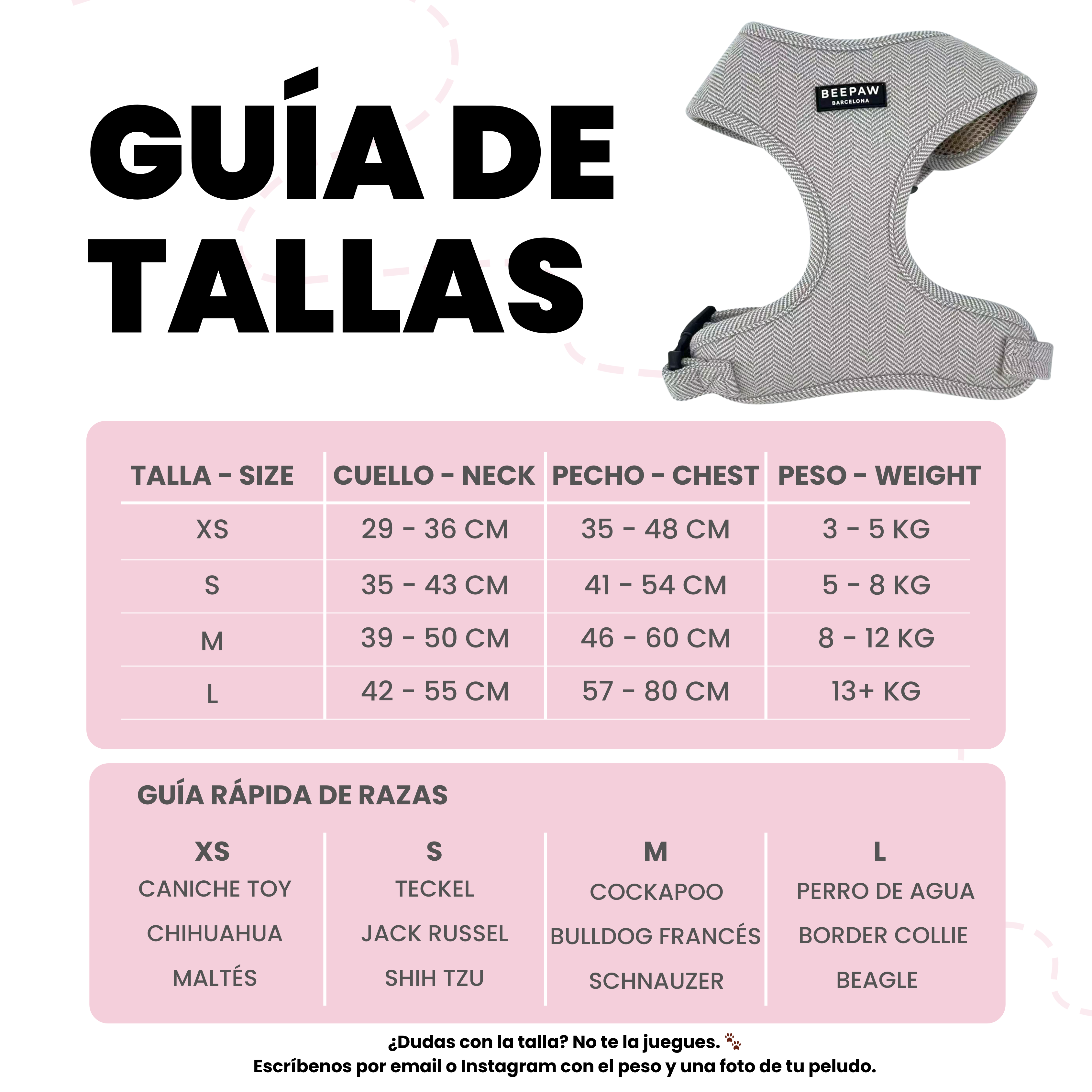 Arnés Ajustable - Tweed Beige