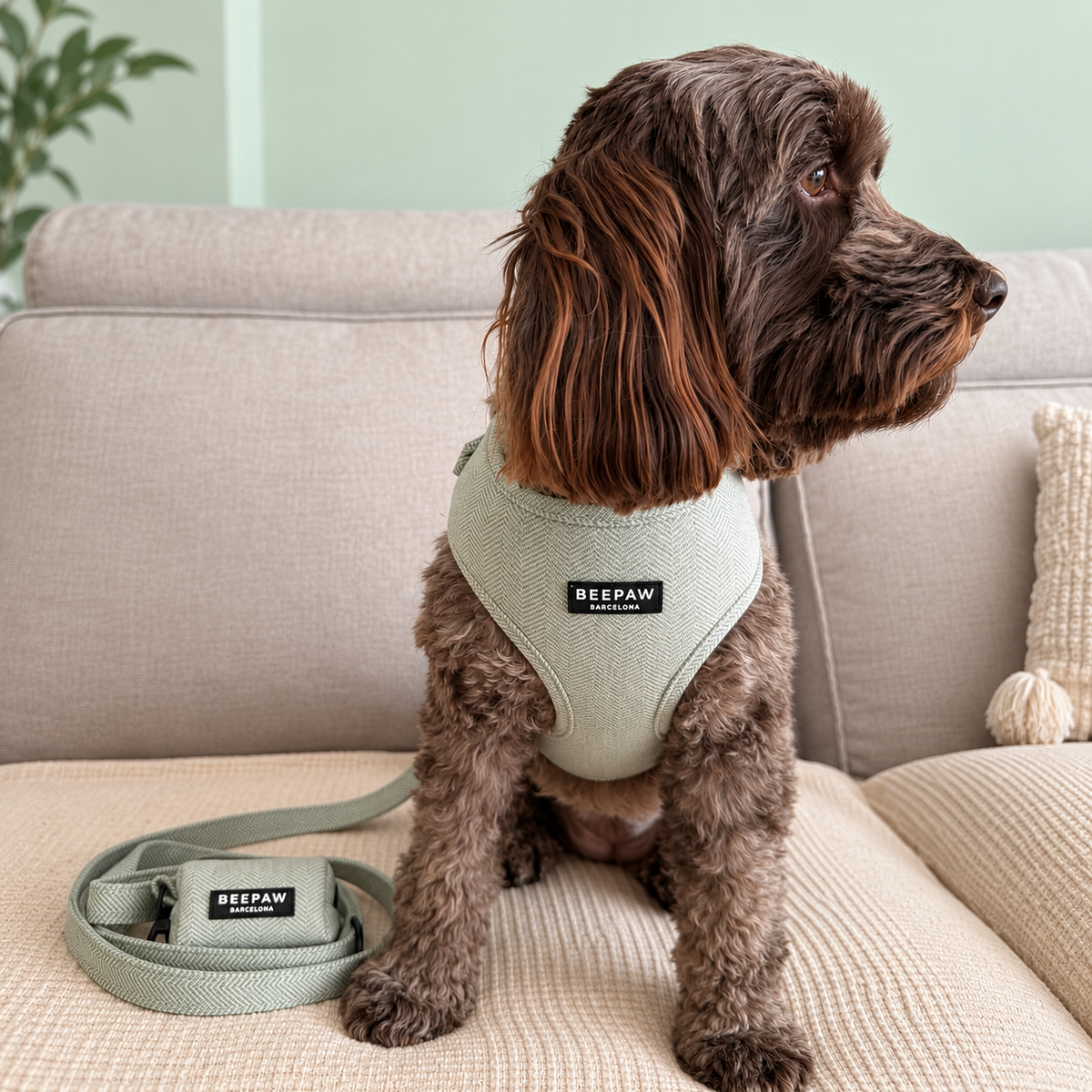 Look Tweed Verde para perro con accesorios a juego – Beepaw Barcelona